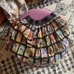 Skeleton Lotería Mini Skirt, Black